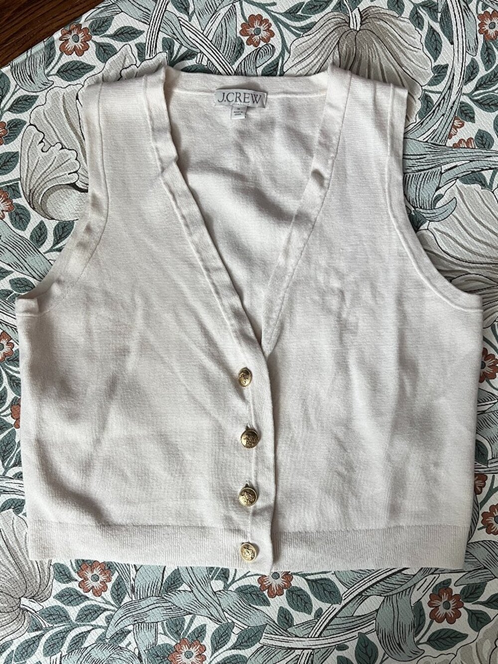 J. Crew Ivory Cotton Sweater Vest - Size Medium